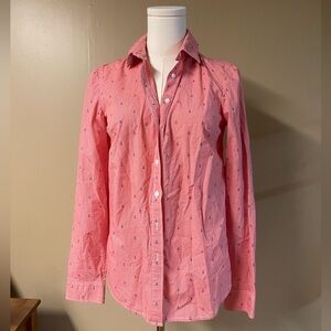 Tommy Hilfiger Women’s XS Salmon and Blue Button Up Shirt